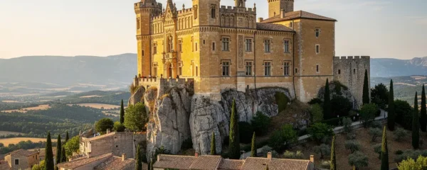 Façade Renaissance du château de Gordes dominant le village perché provençal