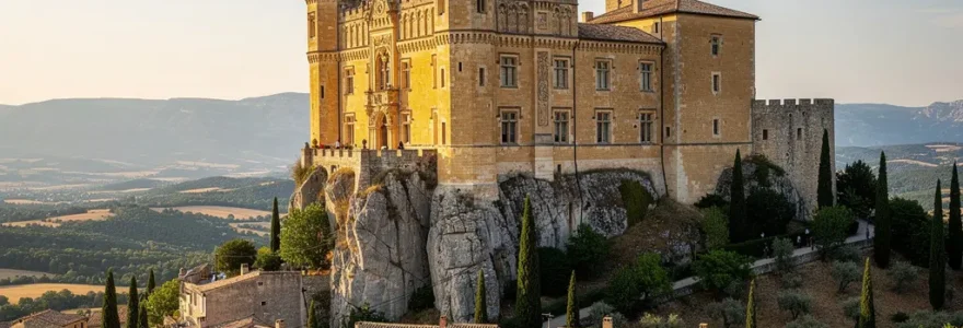 Façade Renaissance du château de Gordes dominant le village perché provençal
